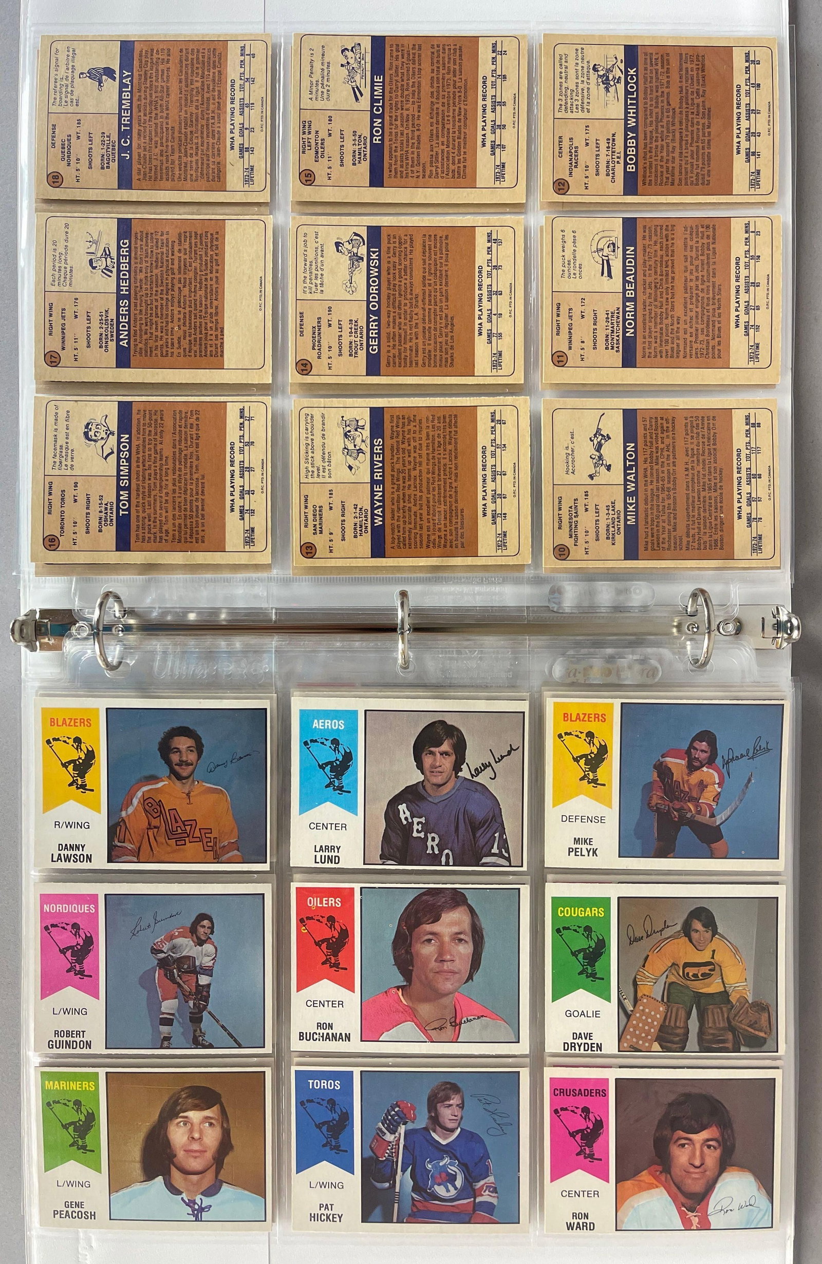 1974 O-Pee-Chee WHA Hockey Complete High-Grade Set: Conditions, EXMT - NMMT, Some O/C, This set is not often seen