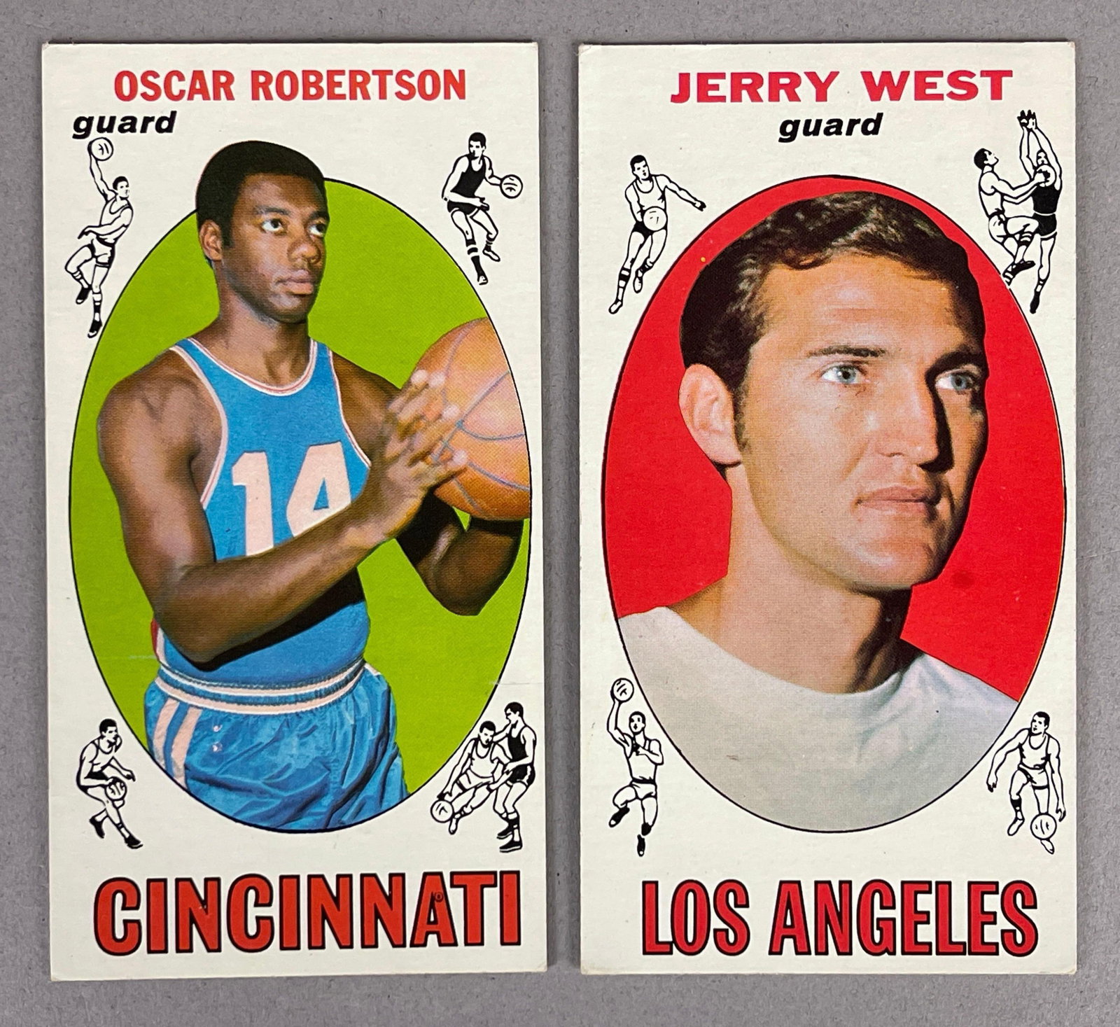 1969 Topps Oscar Robinson #50 and Jerry West #90: 1969 Topps Oscar Robinson #50 and Jerry West #90, VG