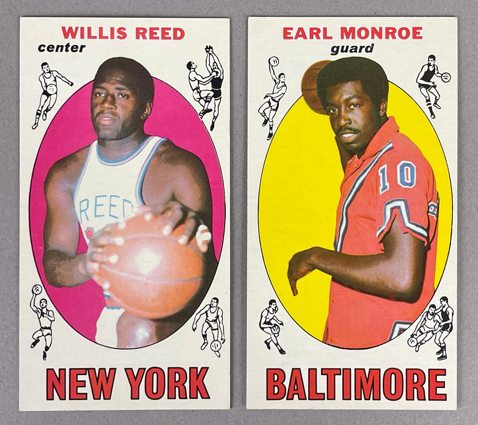 1969 Topps Willis Reed #60 and Earl Monroe #80 Rookies: Great HOF Rookie, both EX