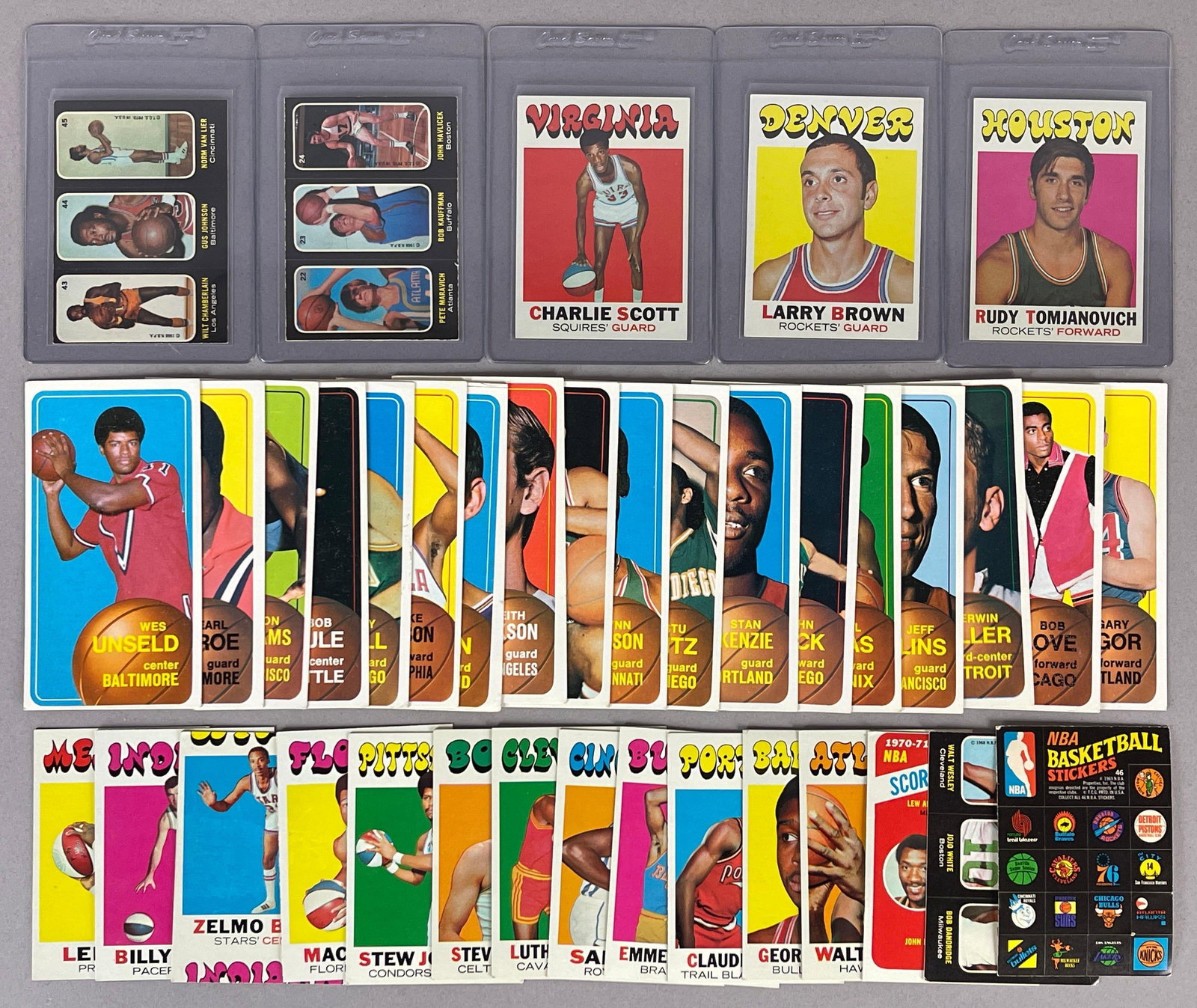 35+ 1970 and 71 Topps Basketball Cards with HOFs, Stars, Rookies, and Stickers (1 of 2)