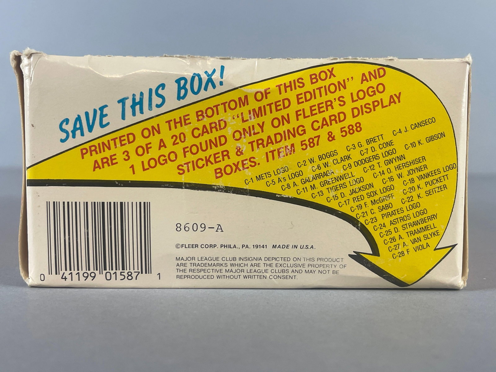 1989 Fleer Baseball Wax box - 3