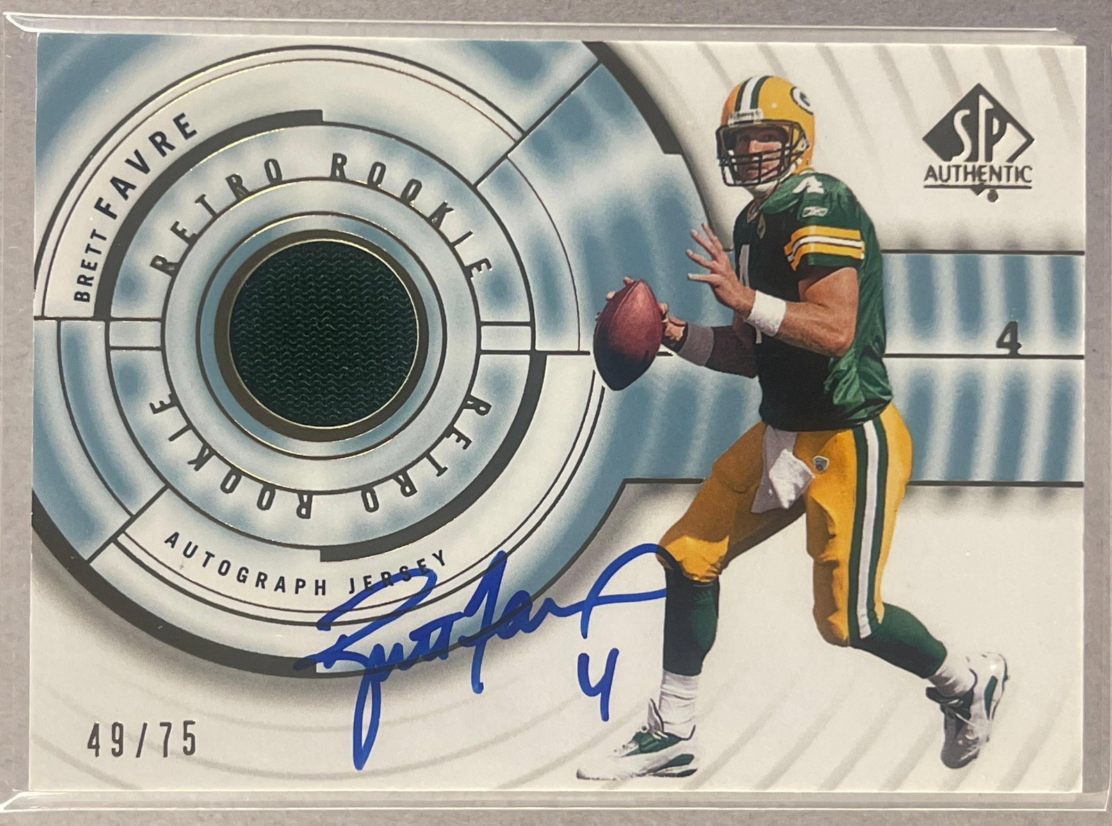 2008 SP Authentic Retro Rookie Auto Jersey Brett Favre 49/75: 2008 SP Authentic Retro Rookie Auto Jersey Brett Favre #RR-BF 49/75