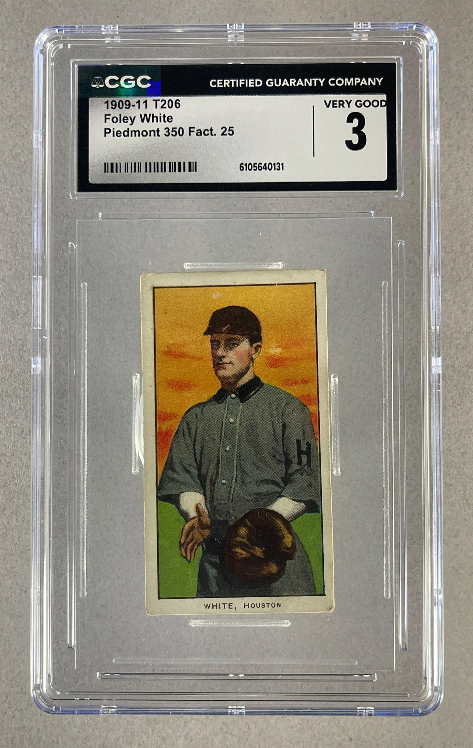1909 - 11 T206 Foley White Piedmont 350/25 CGC 3: 1909 - 11 T206 Foley White Piedmont 350/25 CGC 3