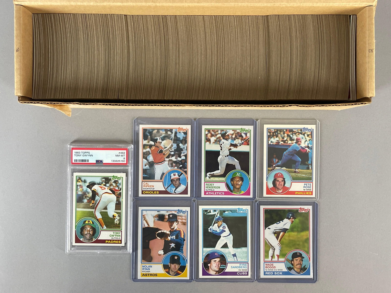 1983 Topps Baseball Complete High Grade Set with PSA 8 Tony Gwynn Rookie: Conditions vary, EXMT - Mint, Sandberg and Boggs Rookies, Includes recently graded cards, Tony Gwynn #482 PSA 8