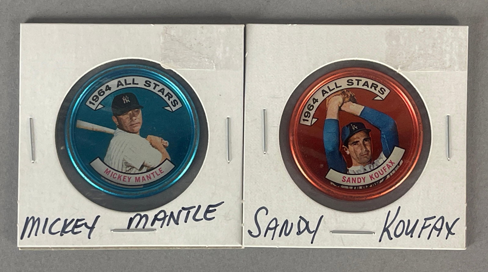 1964 Topps Coins Mickey Mantle #131 and Sandy Koufax #159 (1 of 2)