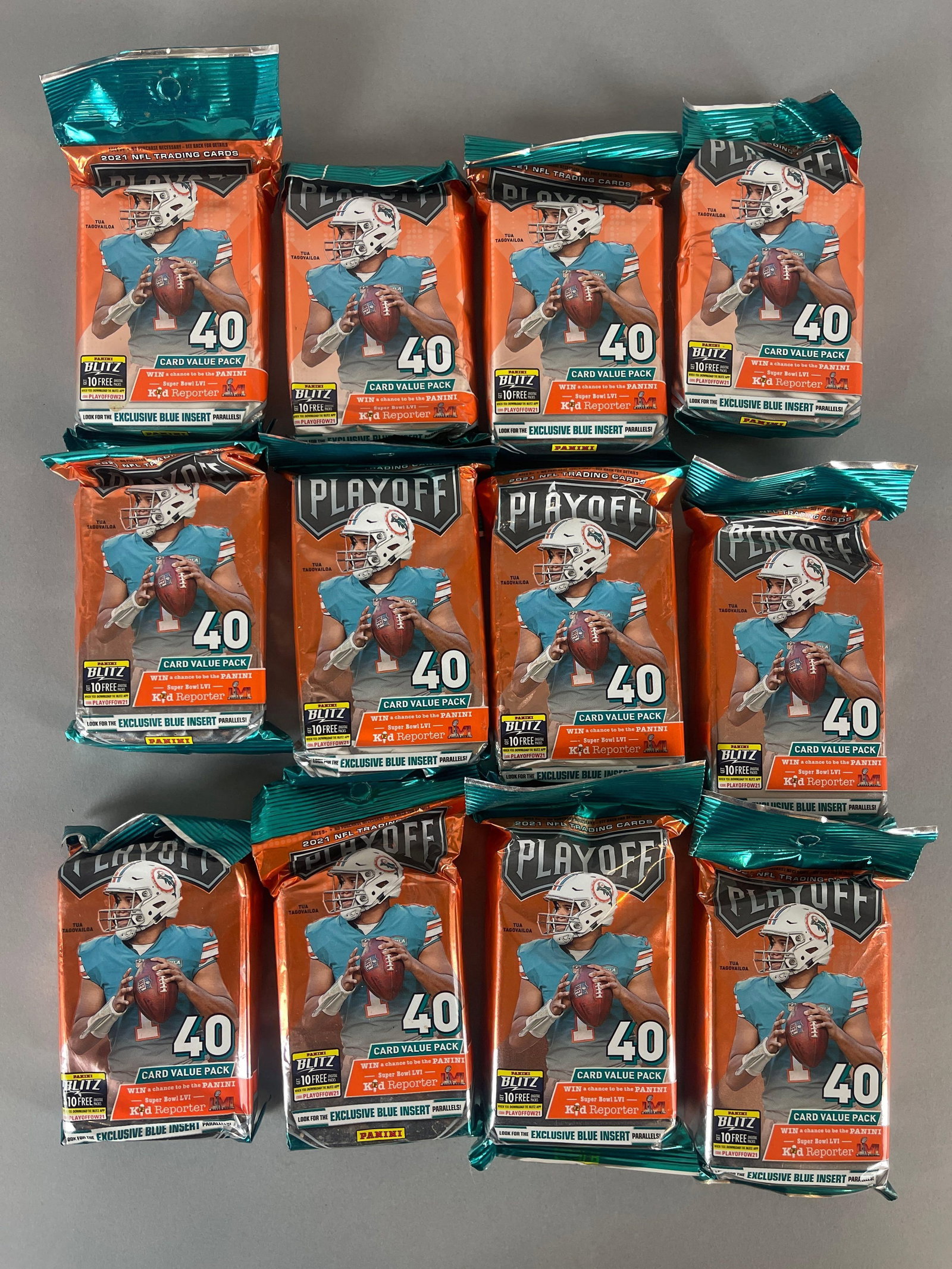 12 - 2021 Playoff Football Value Fat Packs: 40 - Card value pack
