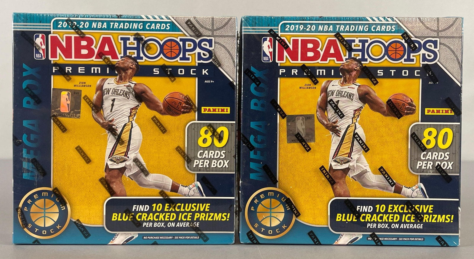 2- 2019 NBA Hoops Basketball Mega Boxes: 10 - Packs per box, 8 - Cards per pack