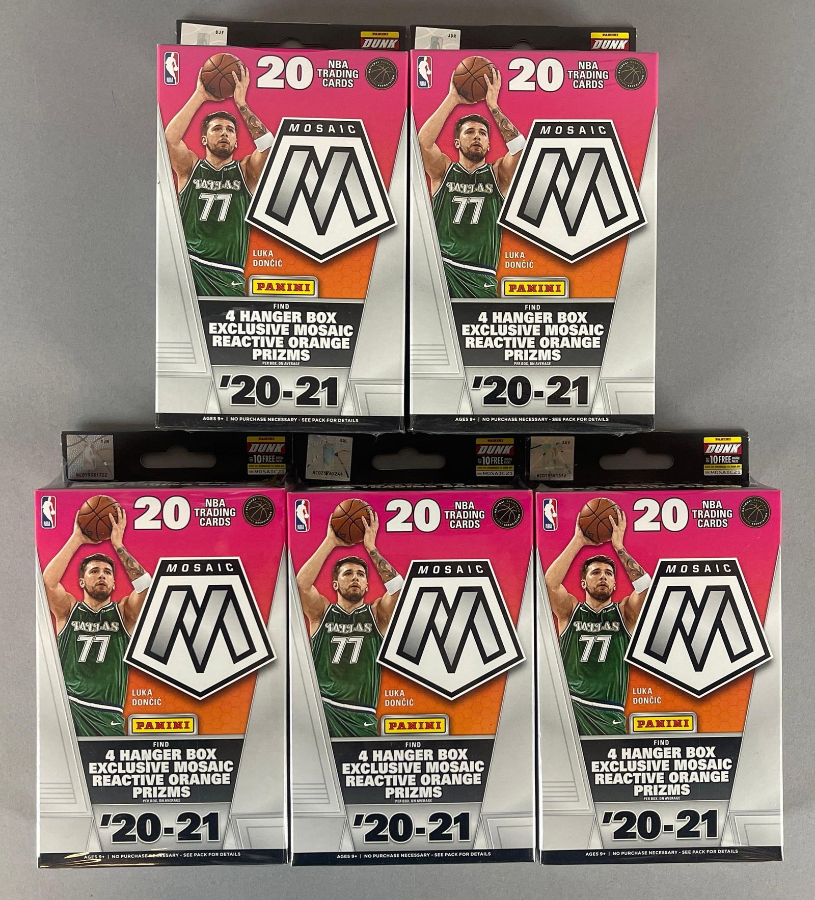 5 - 2020 Mosaic Basketball Hanger Boxes: Look for Rookie variations and Scripts Orange Prizms
