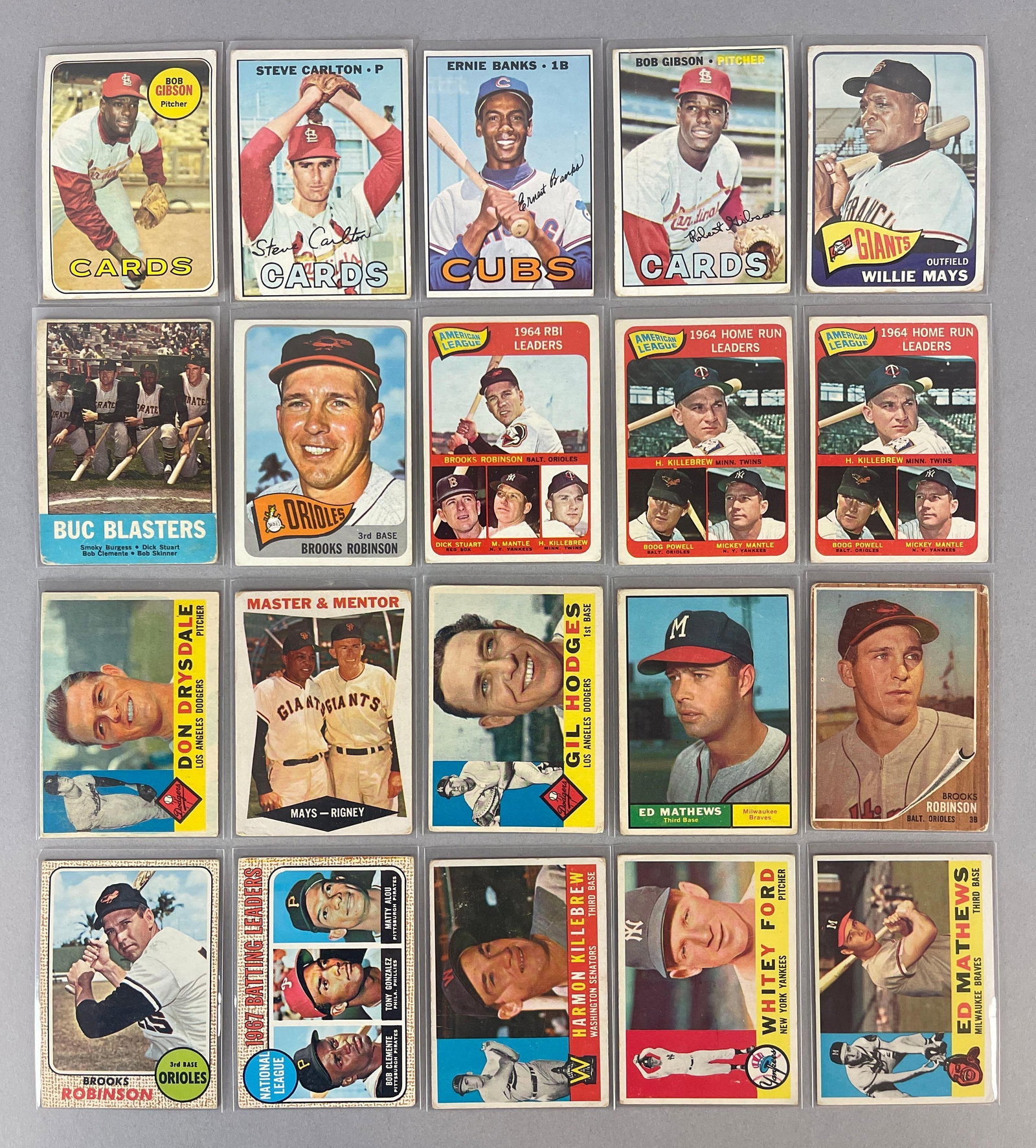 20 - 1960 Topps Baseball HOF Cards with Mays, Gibson, Banks, and More (1 of 2)