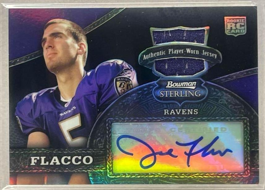 2008 Bowman Sterling Black Refractor Rookie Patch Auto Joe Flacco 46/50: RPA #148 46/50