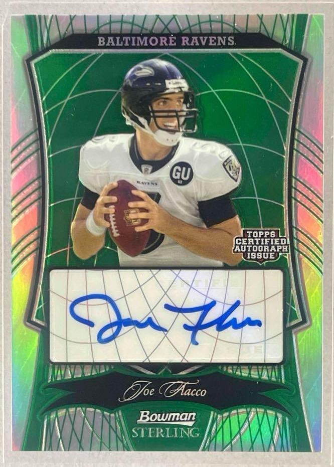 2009 Bowman Sterling Green Refractor Auto Joe Flacco 6/10 (1 of 2)