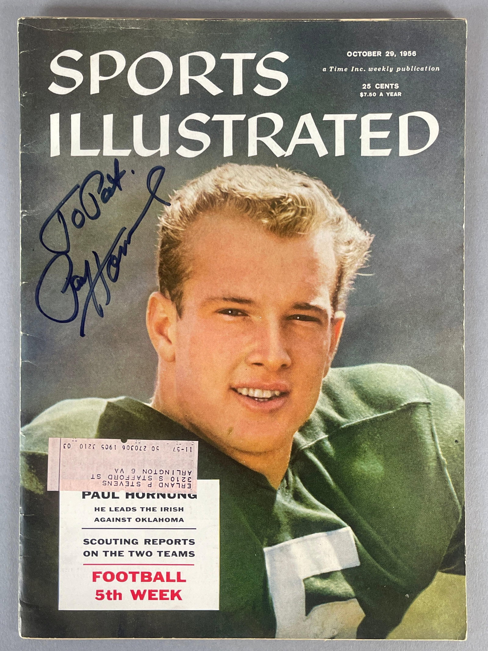 Paul Hornung Signed 1956 Sports Illustrated Magazine with JSA COA (1 of 4)