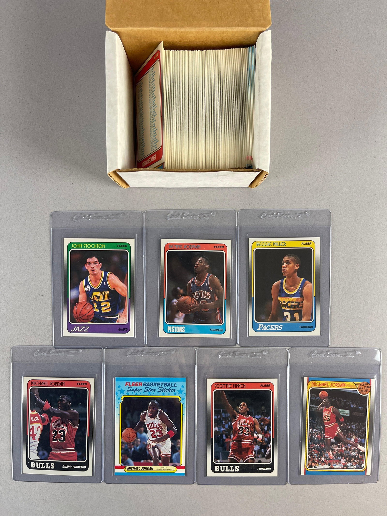 1988 Fleer Basketball Complete Set + Sticker Set: Conditions vary, EXMT - Mint, Sharp set
