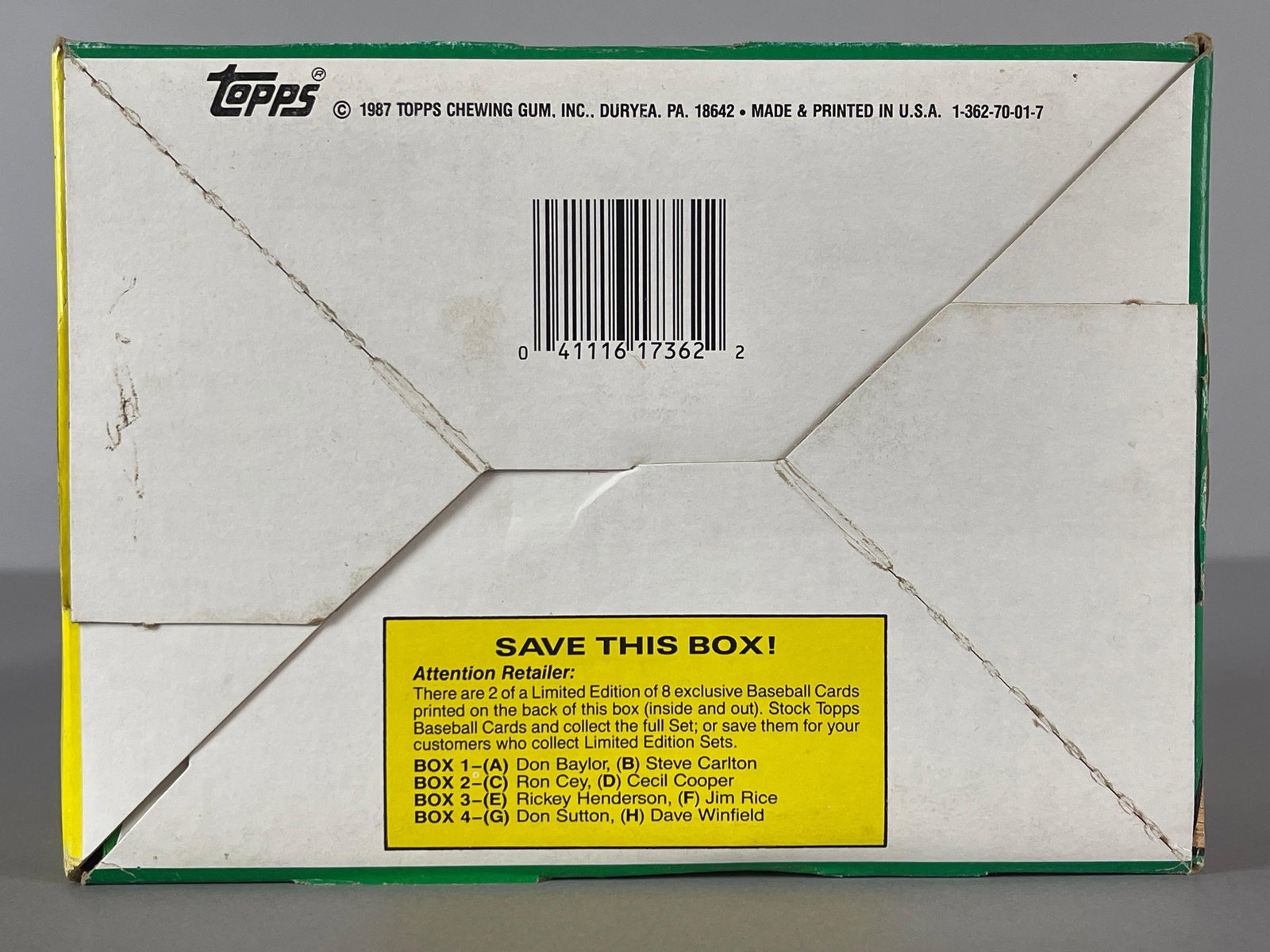 1987 Topps Baseball Unopened Wax Box - 6