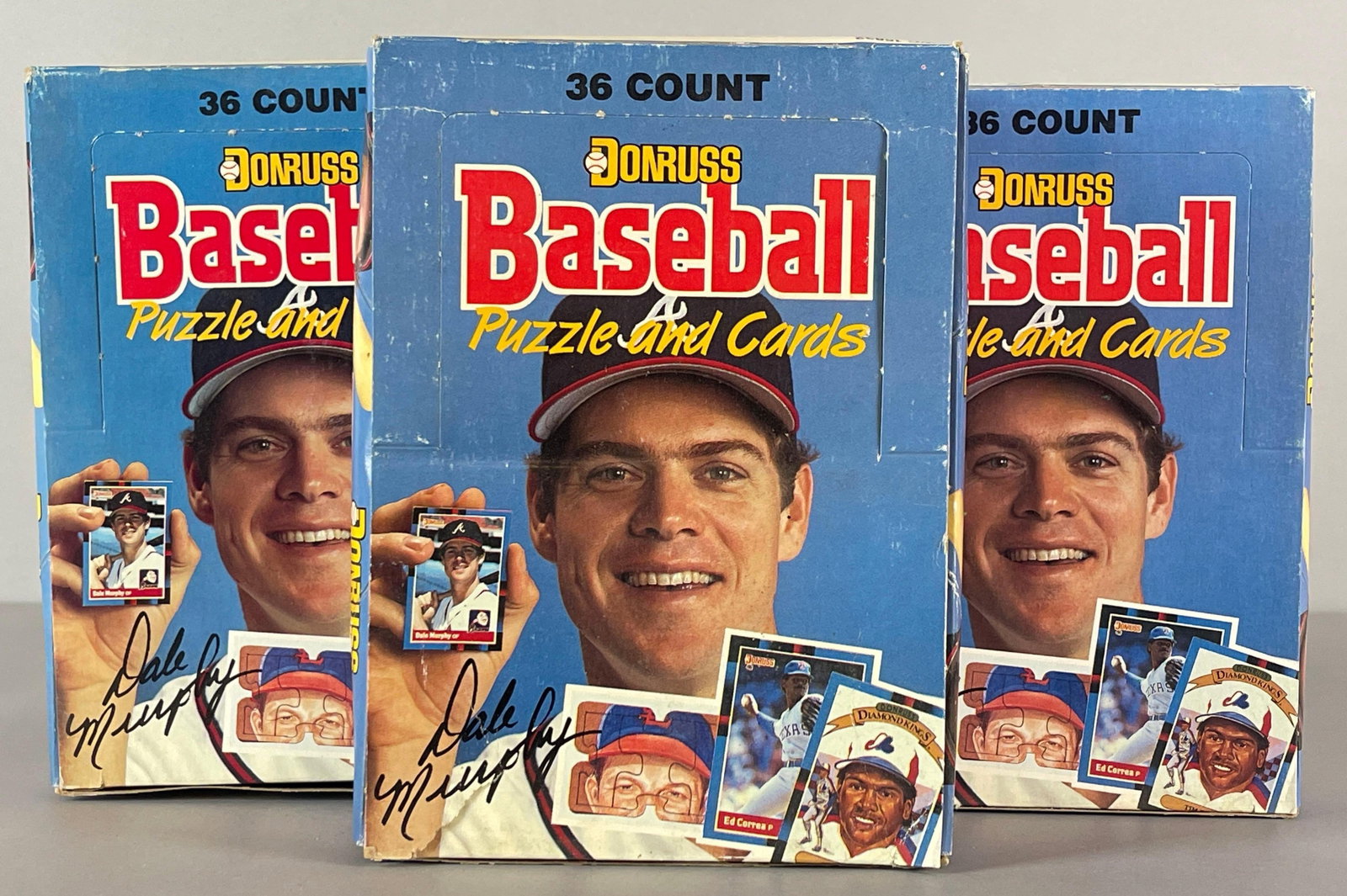 3 - 1988 Donruss Baseball Unopened Wax Boxes: 36 - Packs per box, 15 - cards per pack