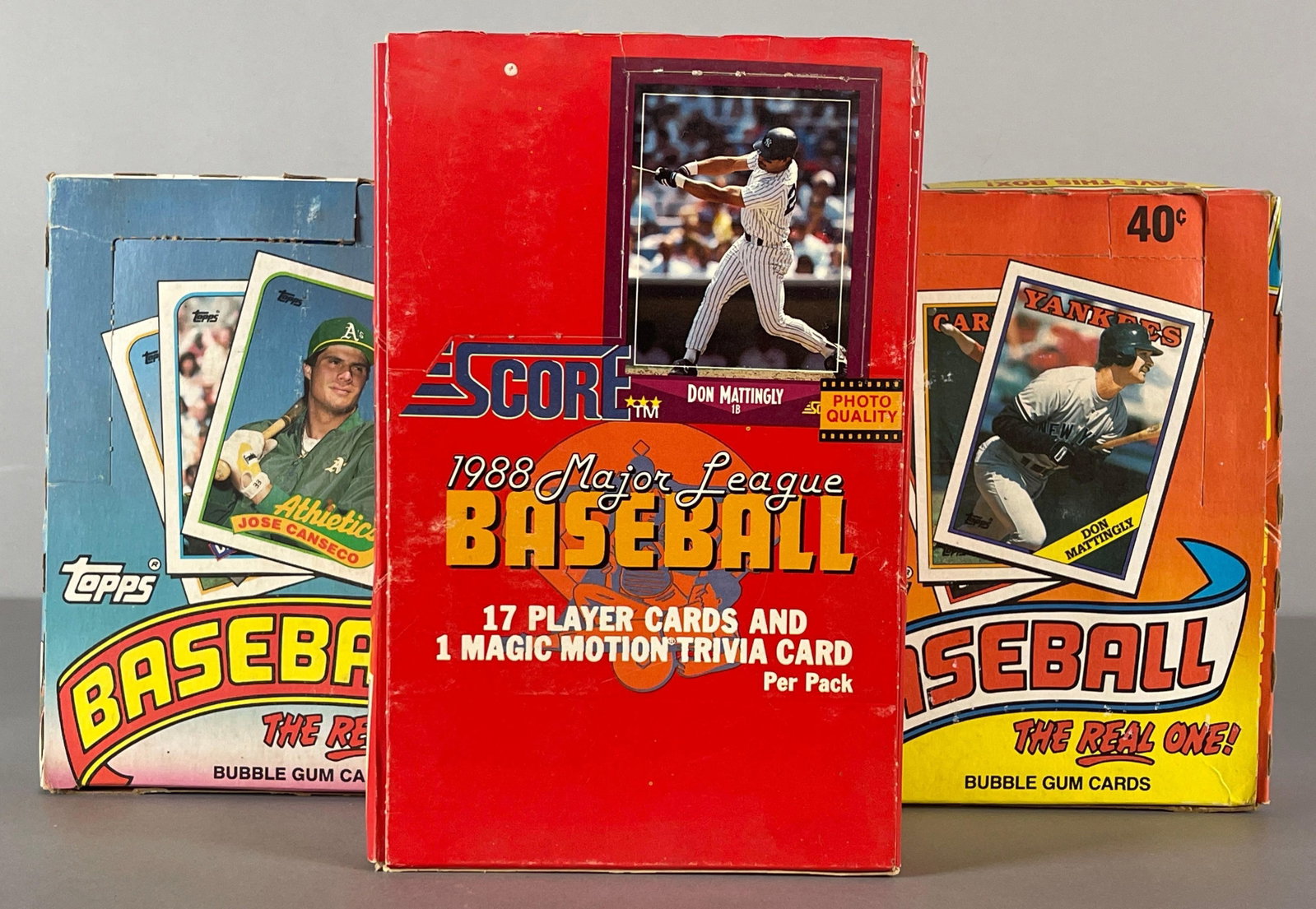 1988 and 89 Topps + 1988 Score Baseball Unopened Wax Boxes: 1988 Topps and Score Baseball Complete Unopened Wax Boxes