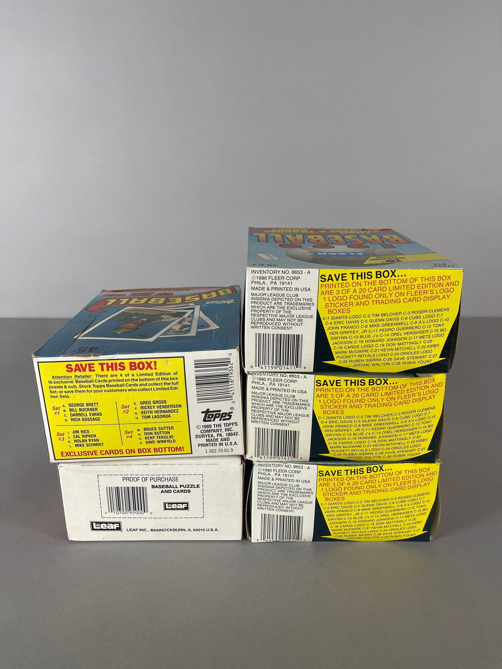 5 - 1989 - 90 Baseball Unopened Wax Boxes - 3