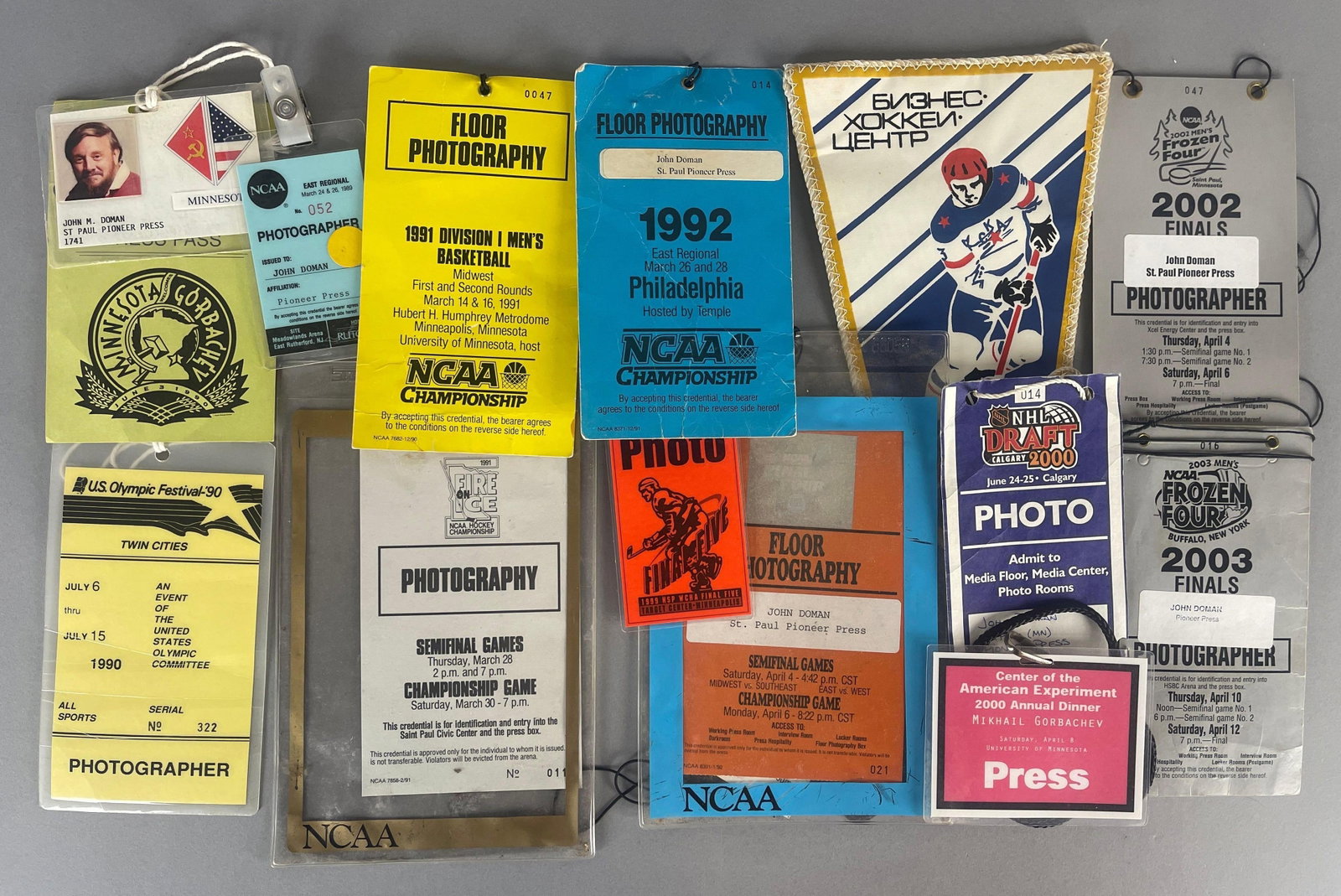 Group of NCAA, Olympic, and NHL Draft Press Photo Pass Badges (1 of 2)
