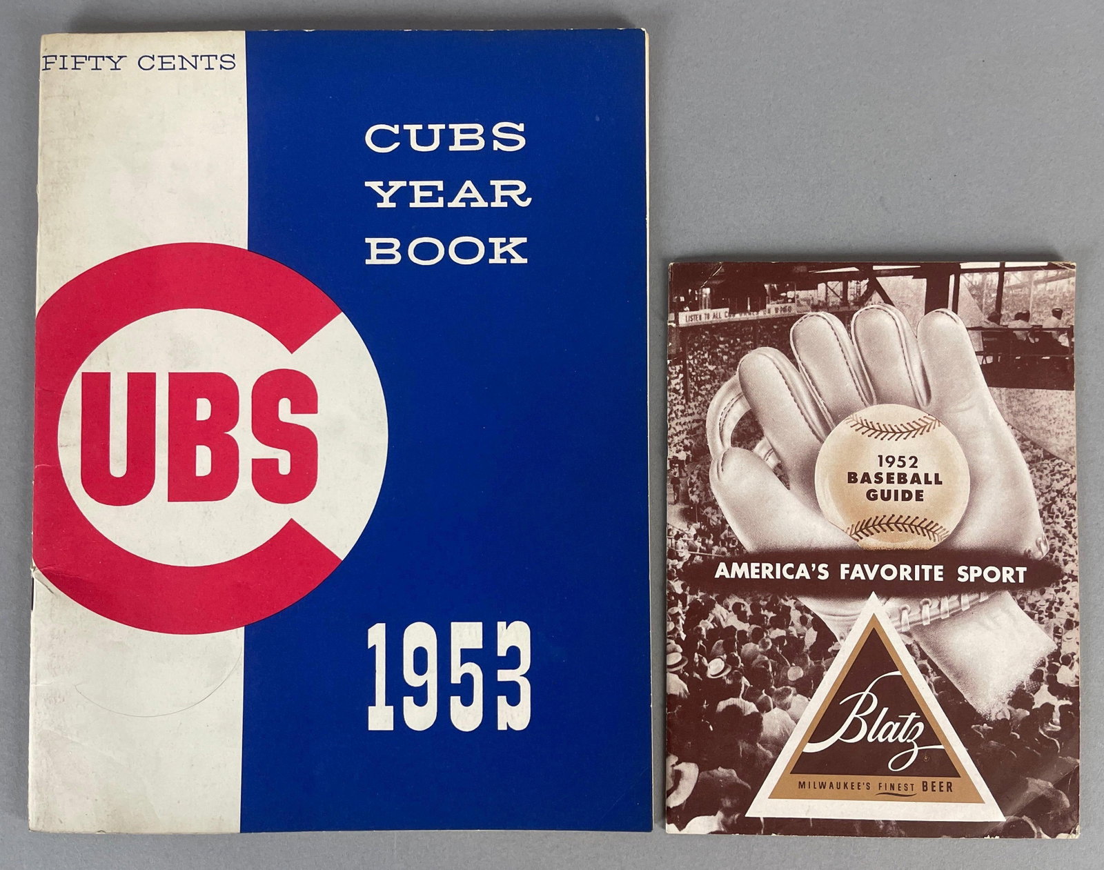 1953 Chicago Cubs Yearbook and 1952 Blatz Beer Baseball Guide (1 of 3)