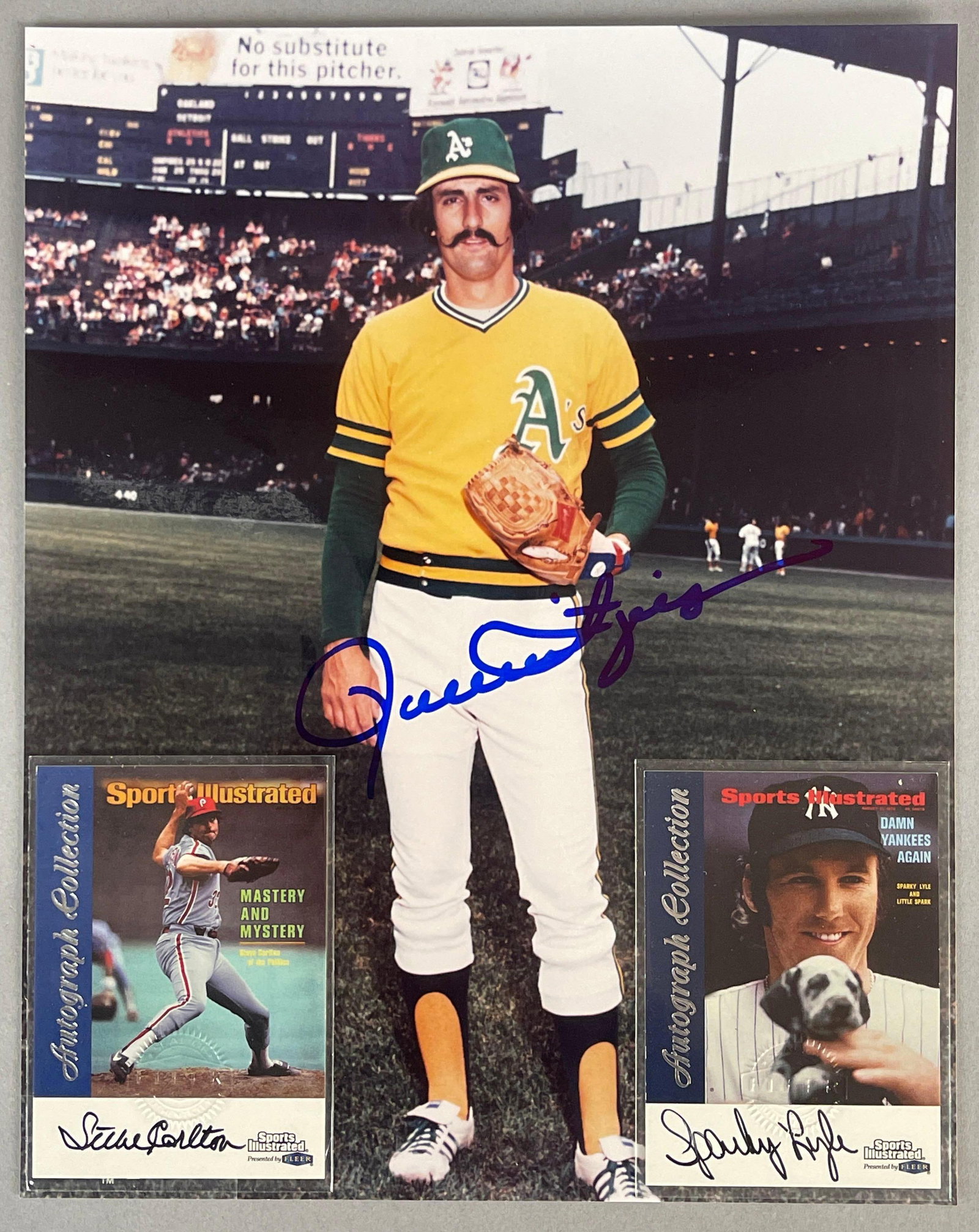 1999 Fleer Sports Illustrated Steve Carlton, Sparky Lyle Auto Cards + Rollie Fingers Signed 8 X 10 (1 of 2)