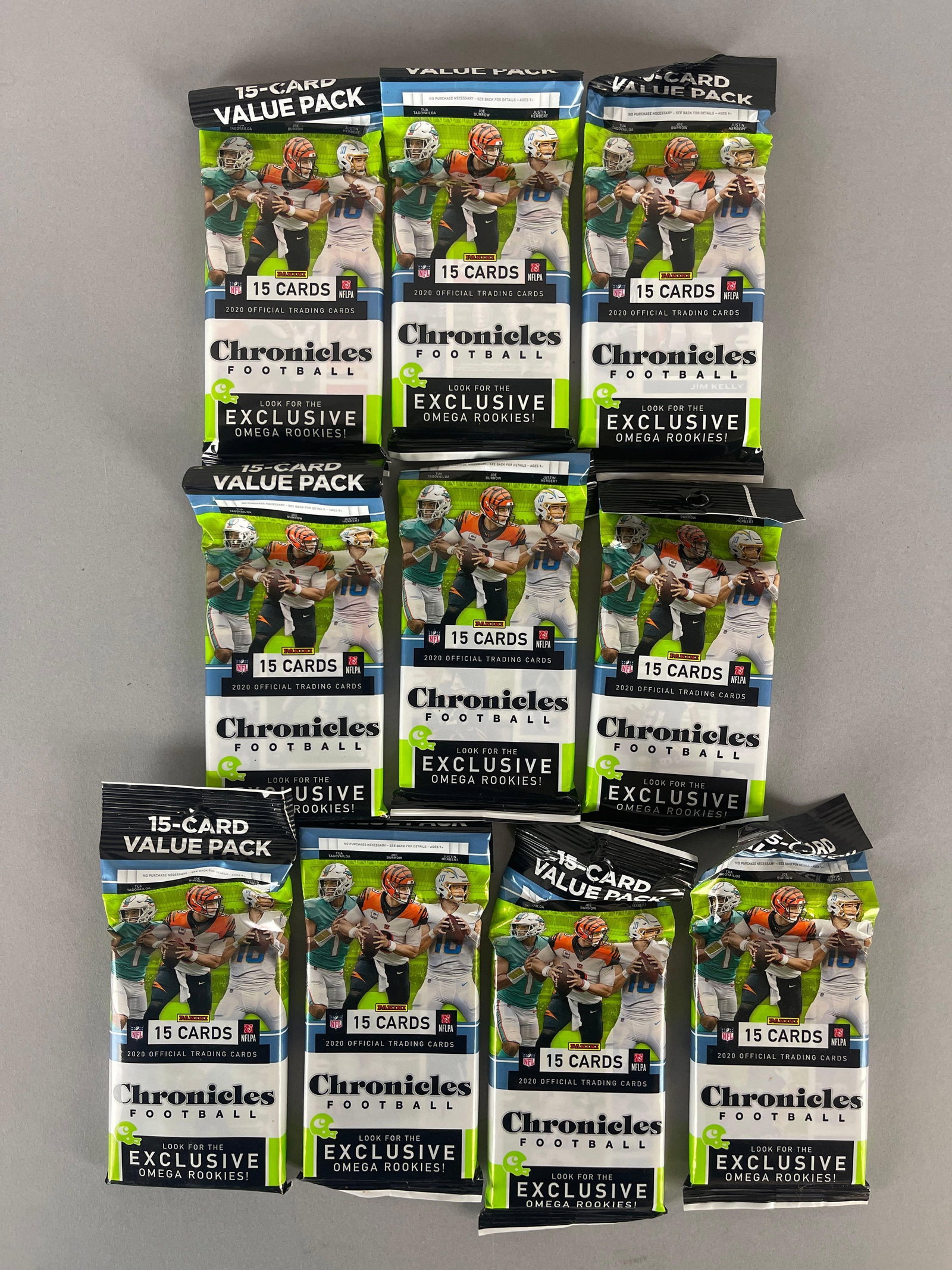 10 - 2020 Panini Chronicles Football Value Packs: 15 - Card value packs