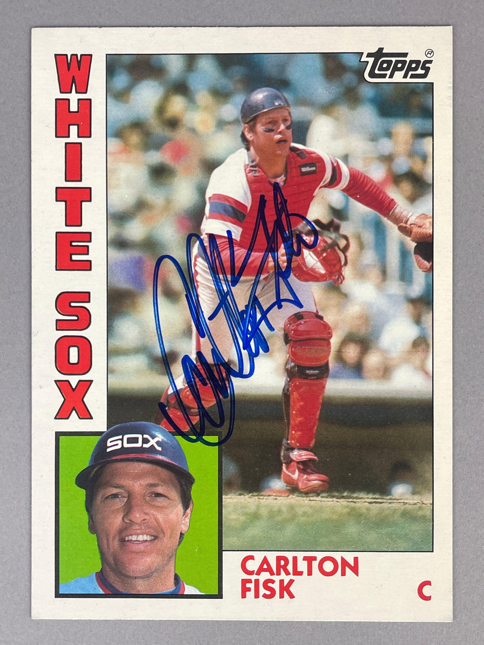 1984 Topps Jumbo Carlton Fisk Signed Card with JSA COA (1 of 3)