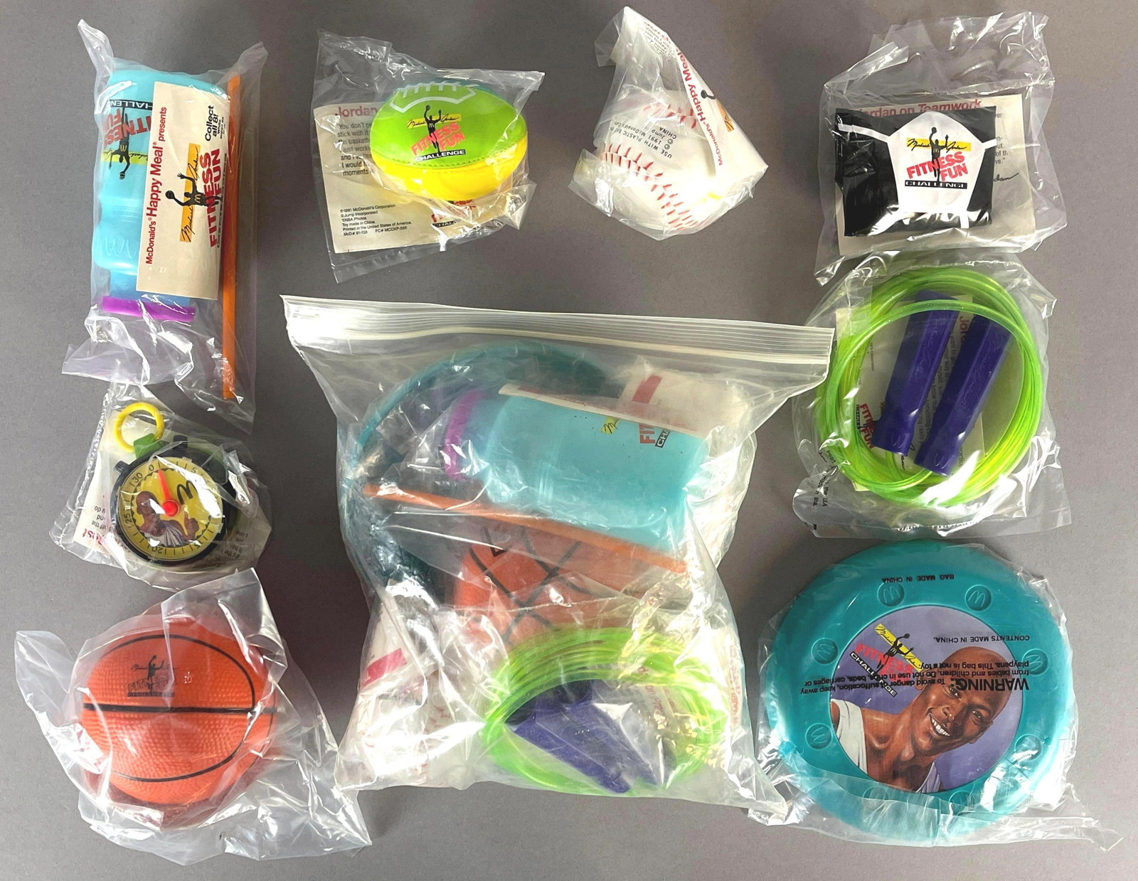 2 - Sets of 1991 McDonalds Michael Jordan Fitness Challenge Toys (1 of 2)