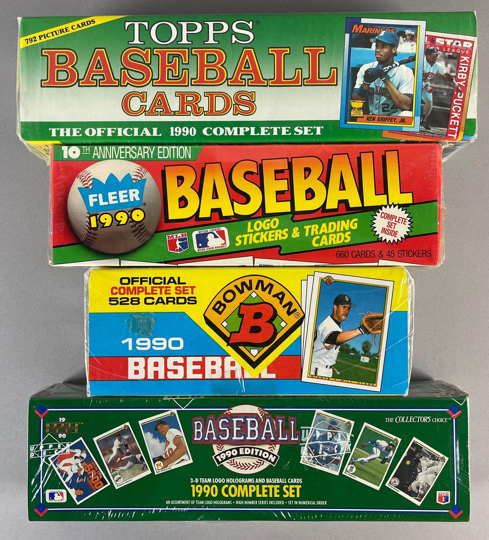 1990 Upper Deck, Topps, Fleer, and Bowman Baseball Factory Sealed Sets (1 of 2)