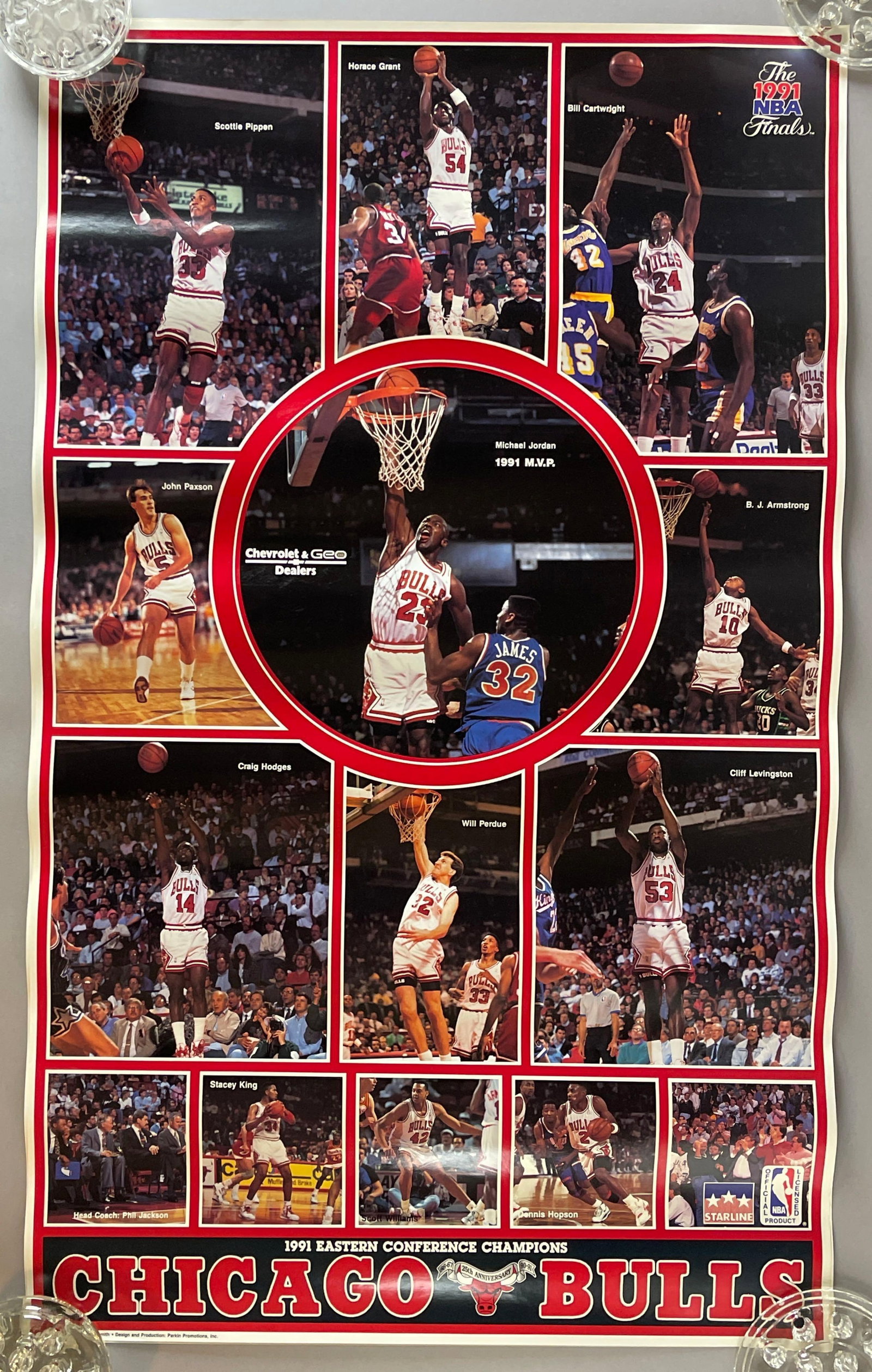3 - 1991 Starline Chicago Bulls Chevy Finals Posters: Great conditions, Measures 22 1/2 x 37 Inches