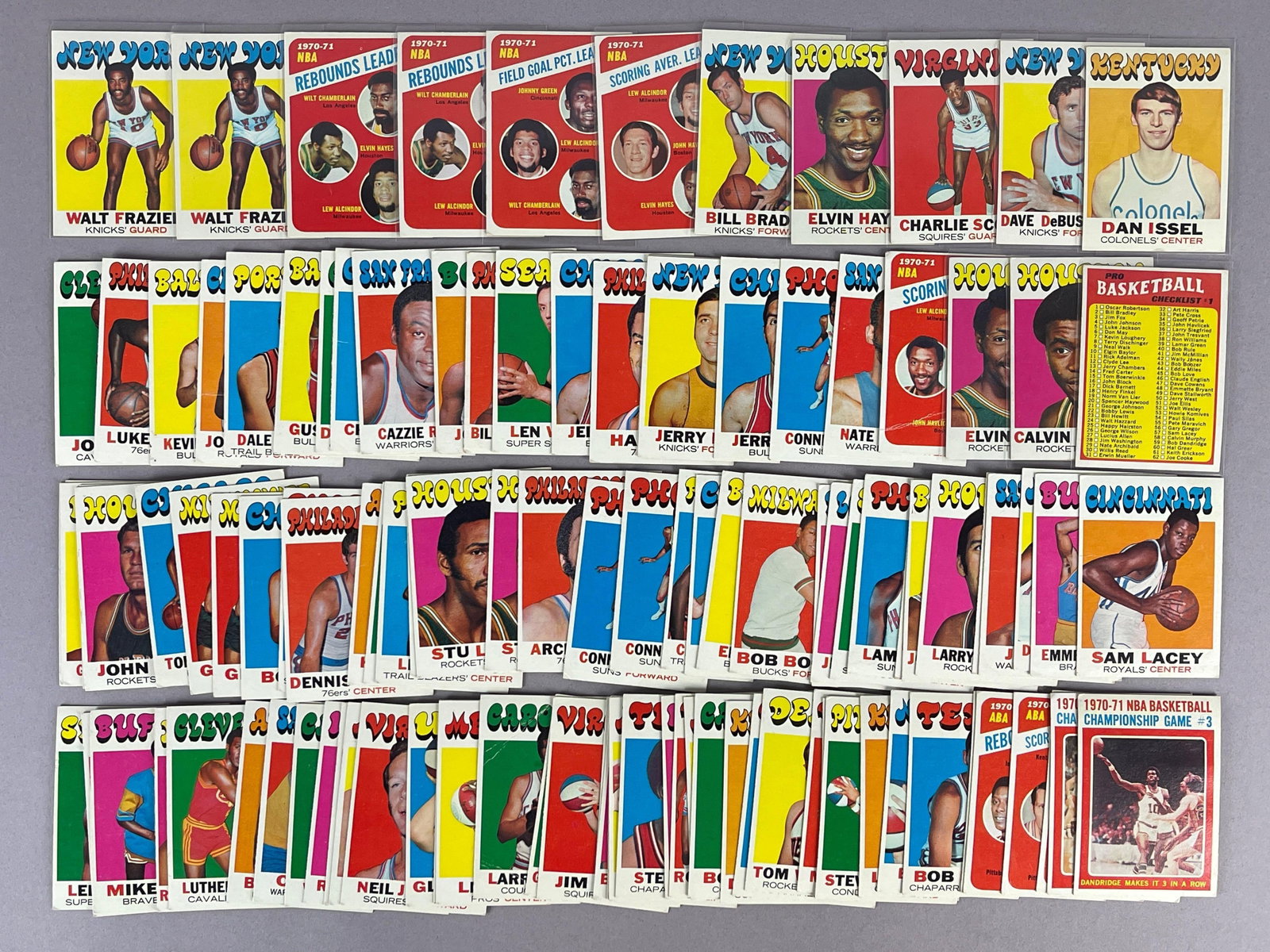 110+ 1971 Topps Basketball Cards with HOFs, Stars, and Rookies (1 of 2)