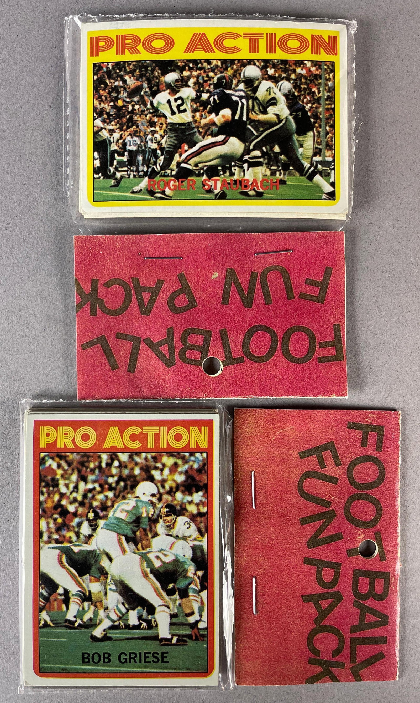 2 - 1972 Topps Football West Corps Cello Fun Pack with Staubach and Griese on Top (1 of 2)