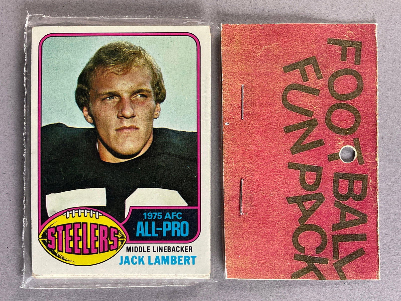 1976 Topps Football West Corps Cello Fun Pack with Jack Lambert on Top (1 of 2)