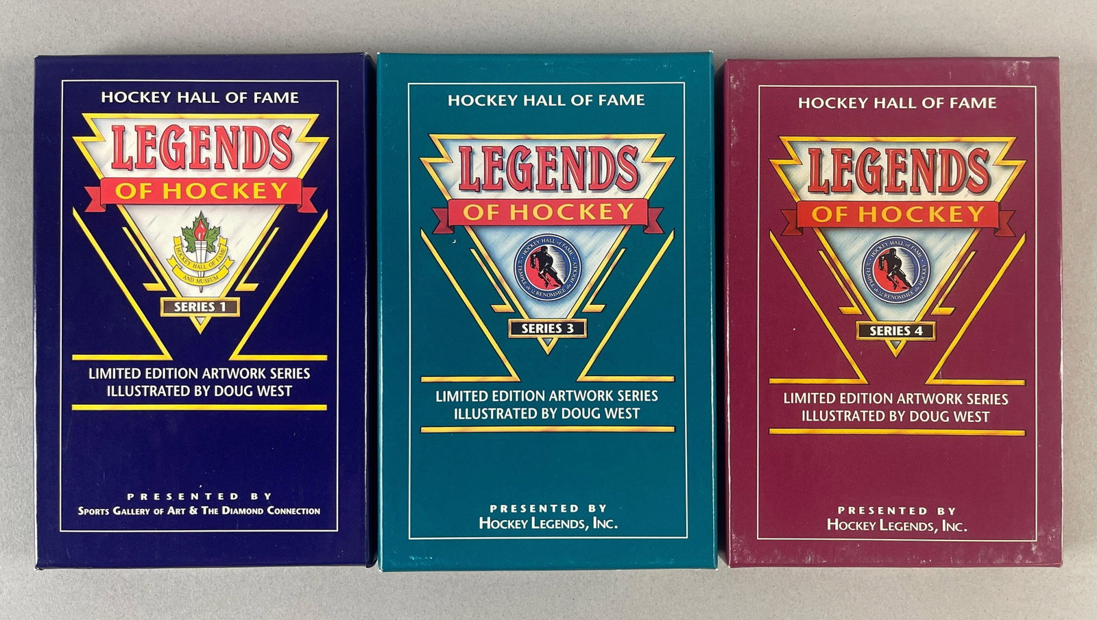 1992 - 96 Legends of Hockey Hall of Fame Postcard Partial Set 34/90: Set created by sports artist Doug West