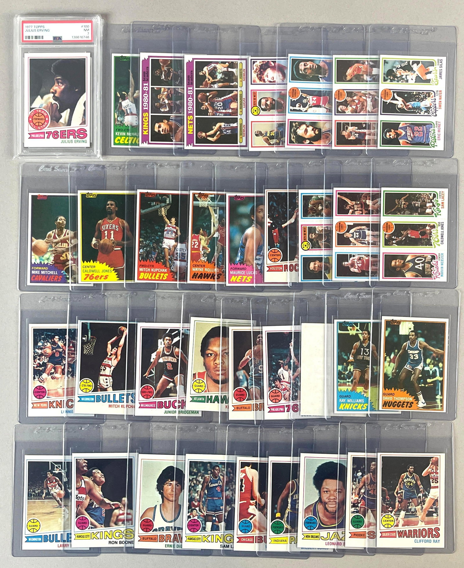 1977 Topps Julius Erving PSA 7 and 30+ Other 1977 - 81 Basketball High Grade Cards (1 of 2)