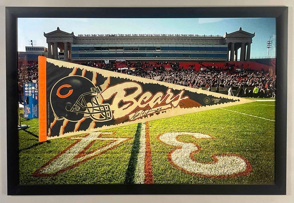 Walter Payton Framed and Signed Chicago Bears Pennant (1 of 3)