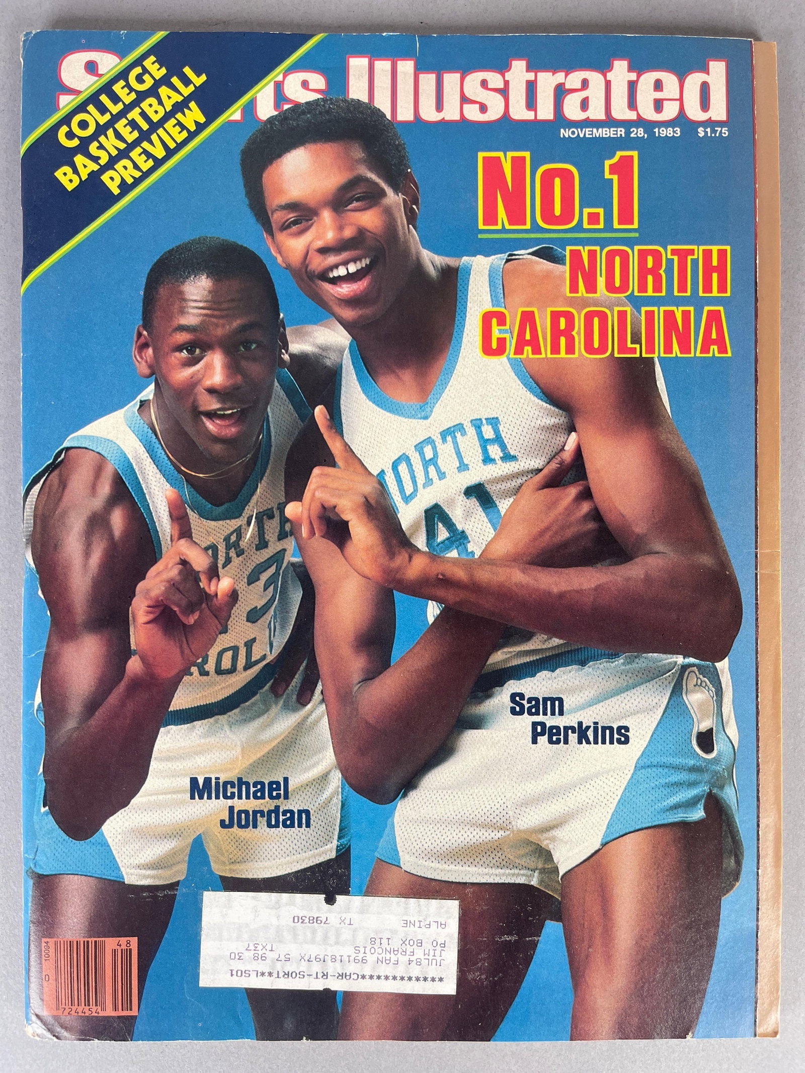 1983 Sports Illustrated Michael Jordan 1st Cover: November 28, 1983 Michael Jordan North Carolina, Tarheels
