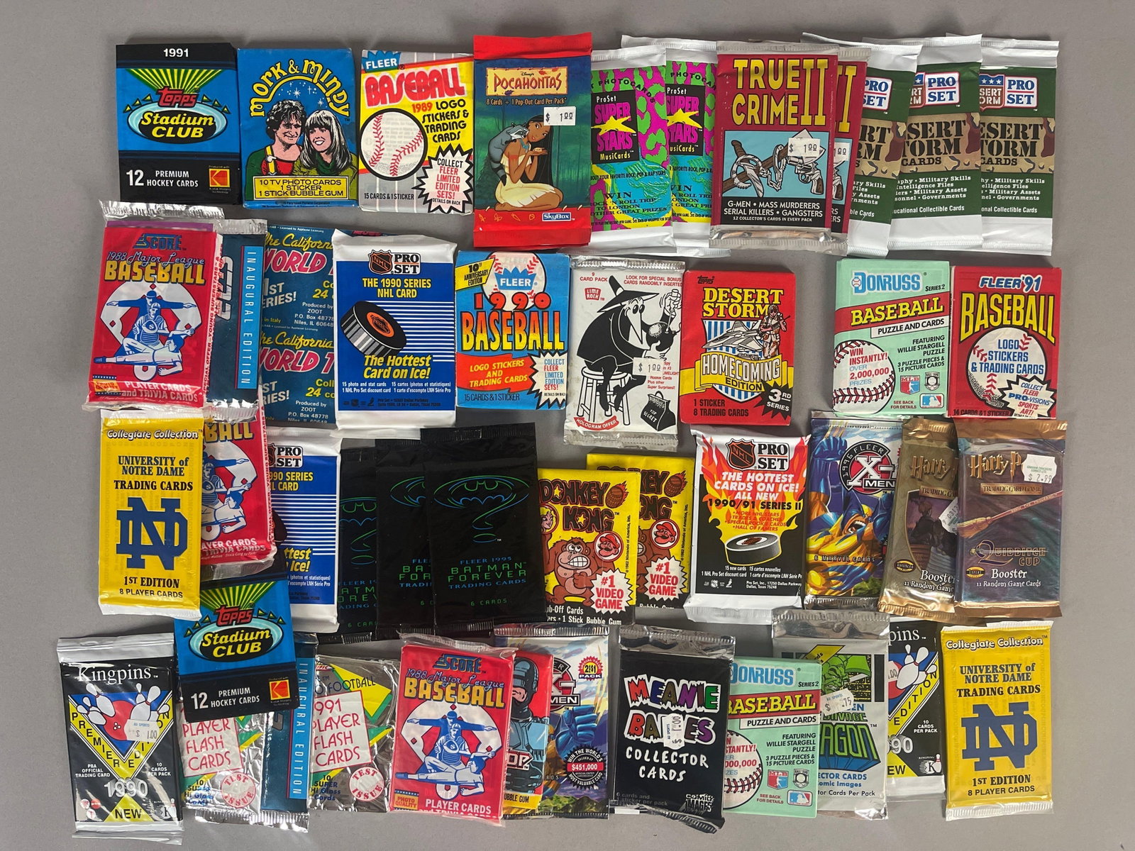 60 - 1980s - 90 Sports and Non Sports Unopened Packs (1 of 3)