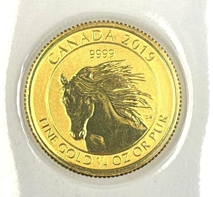2019 Canada $10 Wild Horse 1/4 oz 9999 Fine Gold Coin: 2019 Canada $10 Wild Horse 1/4 oz 9999 Fine Gold Coin