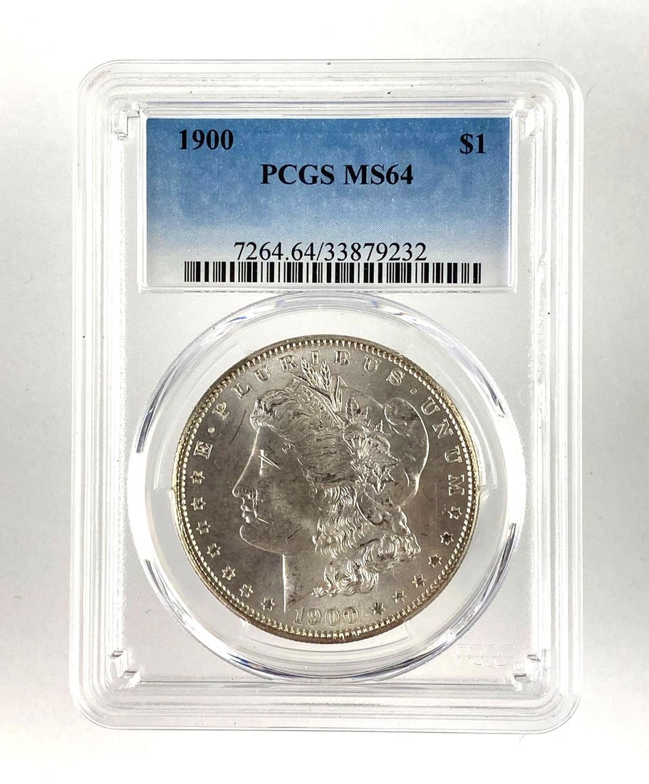PCGS Graded 1900 U.S. Morgan Silver Dollar MS64: PCGS Graded 1900 U.S. Morgan Silver Dollar MS64