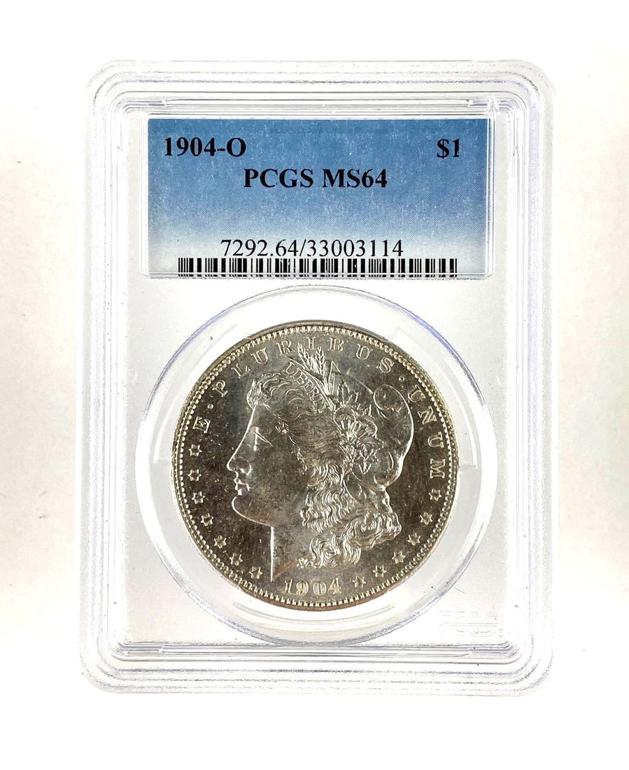 PCGS Graded 1904 O U.S. Morgan Silver Dollar MS64: PCGS Graded 1904 O U.S. Morgan Silver Dollar MS64