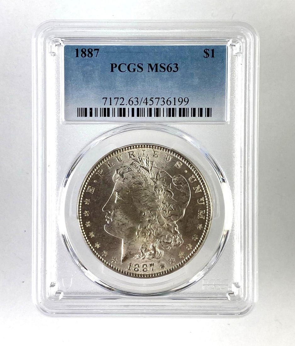 PCGS Graded 1887 U.S. Morgan Silver Dollar MS63 (1 of 2)