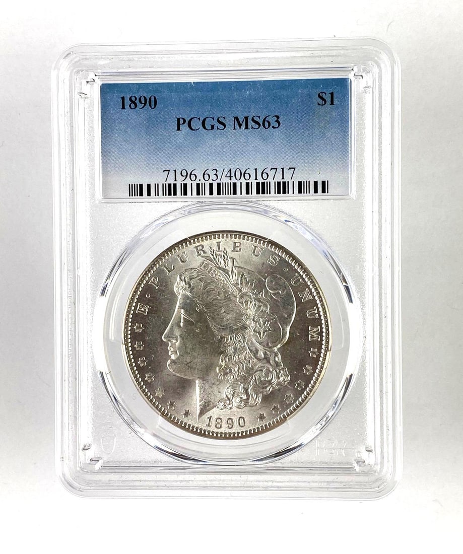 PCGS Graded 1890 U.S. Morgan Silver Dollar MS63 (1 of 2)