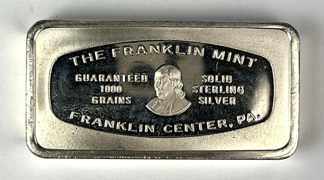 1973 The Washington Mint 1000 Grains / 2.29 oz .925 Sterling Silver Ingot/ Bar (1 of 2)