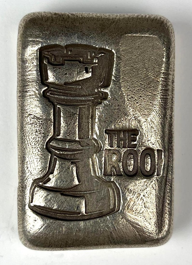 Rare 1980 Dennis England The Rook 5 oz 990 Fine Silver Hand Poured Ingot/ Bar: Rare 1980 Dennis England The Rook 5 oz 990 Fine Silver Hand Poured Ingot/ Bar