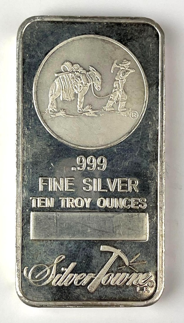 SilverTowne Prospector 10 oz .999 Fine Silver Ingot/ Bar: SilverTowne Prospector 10 oz .999 Fine Silver Ingot/ Bar