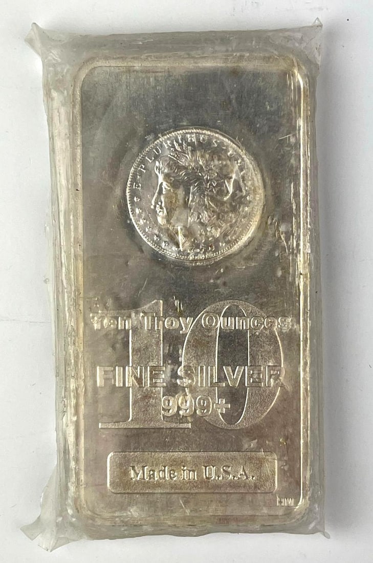 Highland Mint Morgan Design 10 oz 999 Fine Silver Ingot/ Bar: Highland Mint Morgan Design 10 oz 999 Fine Silver Ingot/ Bar