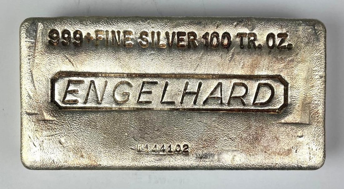 Engelhard 100 oz 999 Fine Silver Ingot/ Bar (1 of 2)