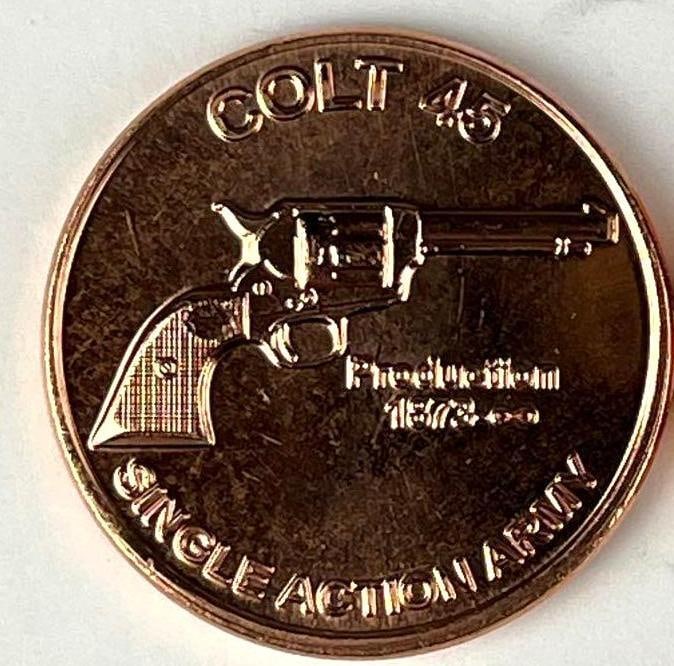 Colt 45 Single Action Army 1 oz .999 Fine Copper Round (1 of 2)