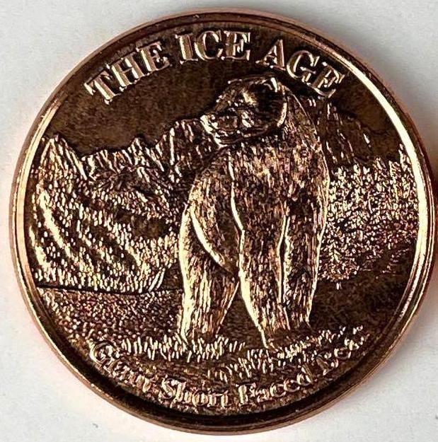 The Ice Age Giant Short Faced Bear 1 oz .999 Fine Copper Round (1 of 2)
