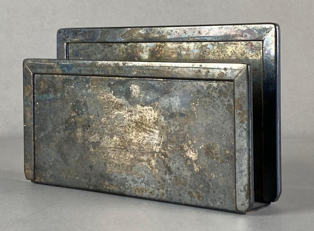 Brazilian St James Silver Plated Letter Holder: Marked on base, measures